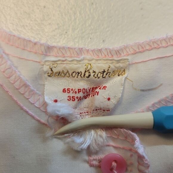 Samson Brothers Jhablas Summer Diaper Shirts Lot of 2 Newborn Vintage Girls - Picture 10 of 11